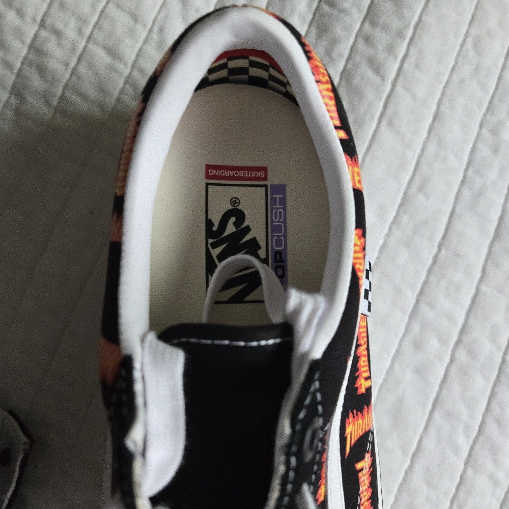 Vans Skate Old Skool Men Size 12 Thrasher Black Yellow Logo 012026 - Picture 3 of 9